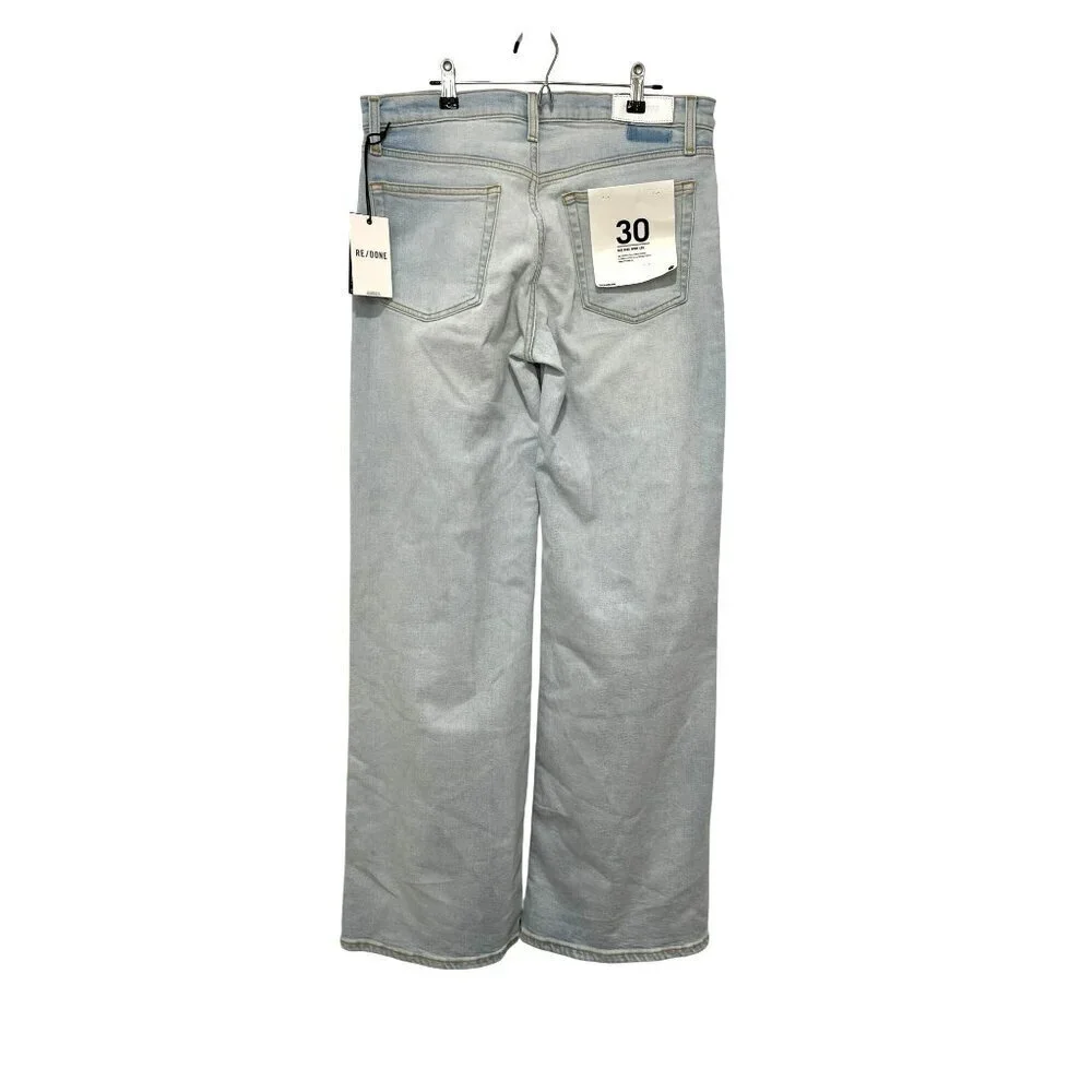 Re/Done Mid Rise Wide Leg Acqua NWT Size 30 Redone - Picture 3 of 6